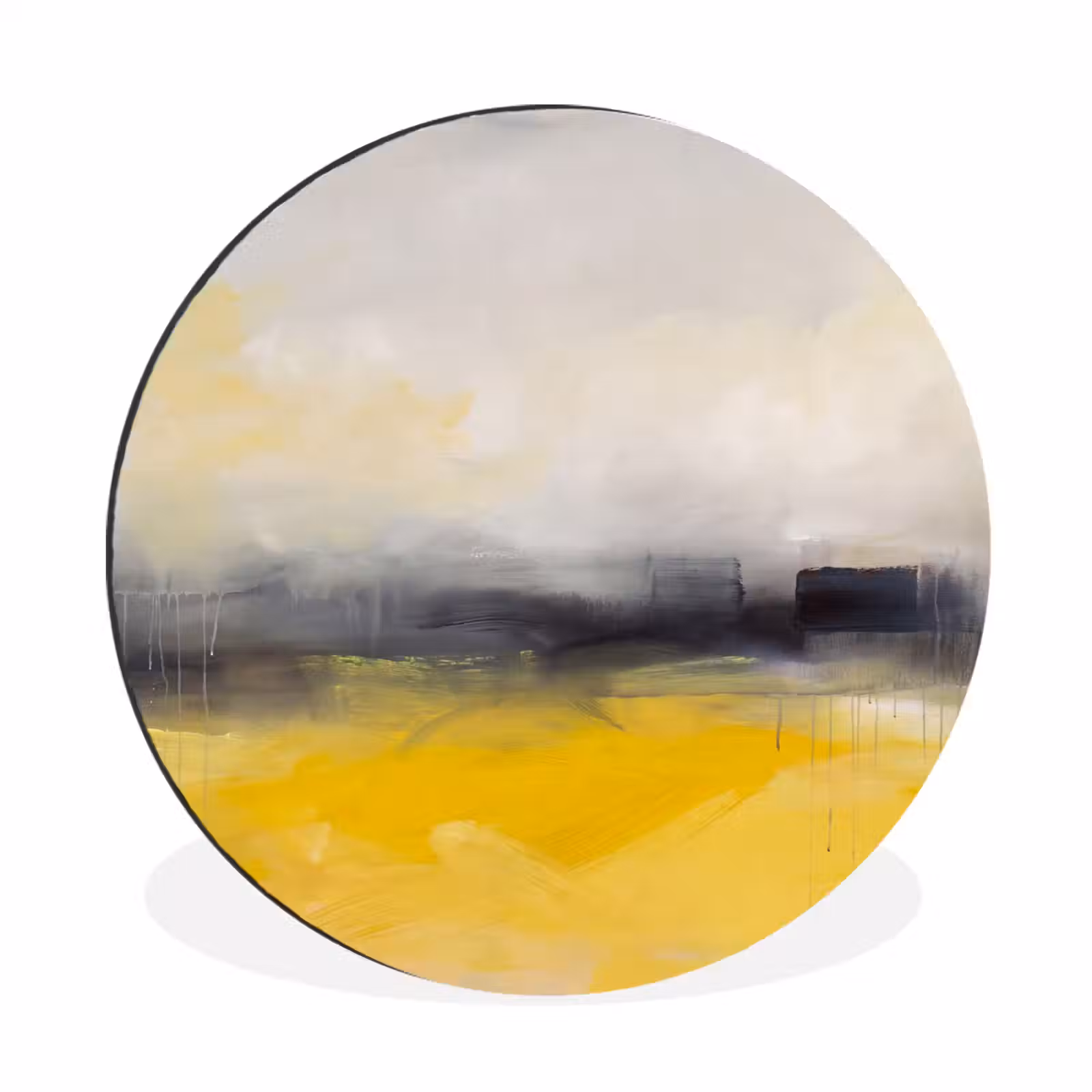 Wandcirkel - Aluminium - Abstract - Landschap - Modern - Geel — 1