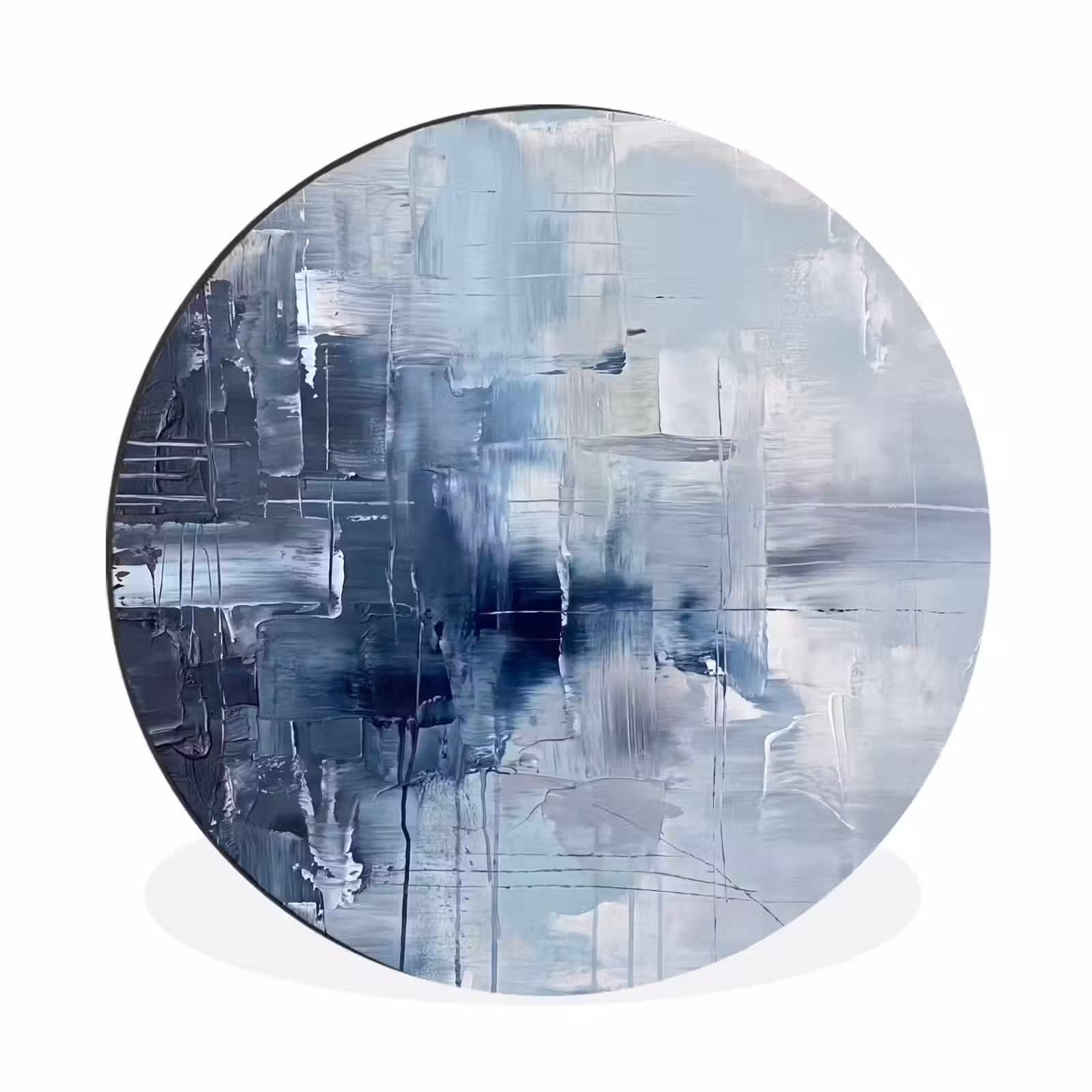 Wandcirkel - Aluminium - Abstract - Textuur - Kunst - Modern - Blauw — 1