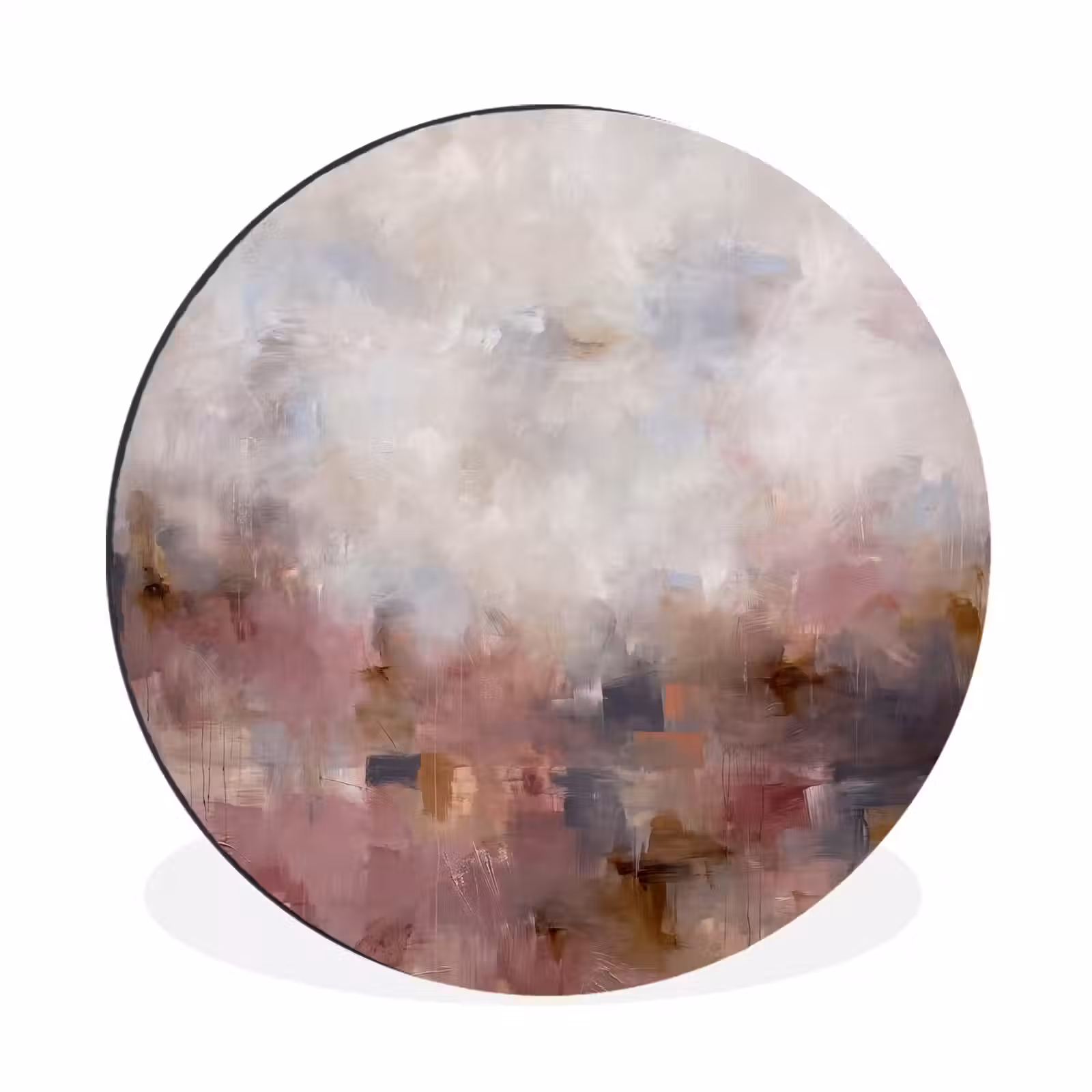 Wandcirkel - Aluminium - Abstract - Vloeiend - Kunst - Modern - Beige — 1