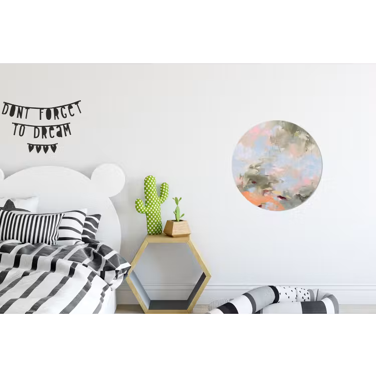 Wandcirkel - Aluminium - Abstract - Borstelstreken - Kunst - Modern - Pastel — 5