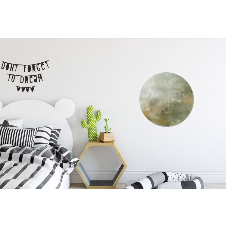 Wandcirkel - Aluminium - Abstract - Groen - Beige - Modern - Kunst — 5
