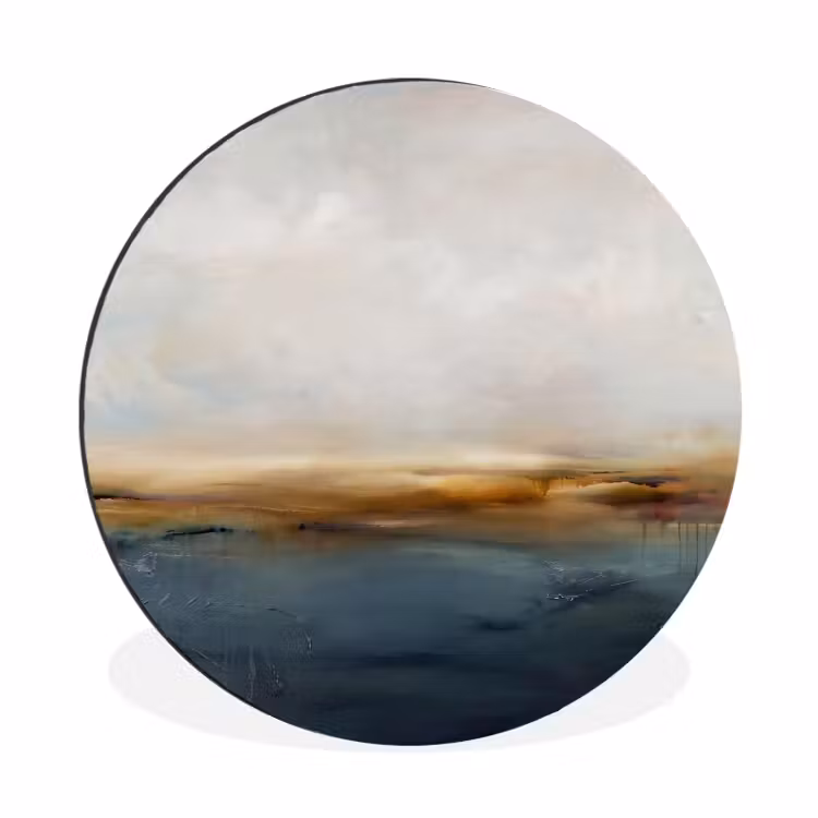 Wandcirkel - Aluminium - Abstract - Horizon - Water - Modern - Beige — 1