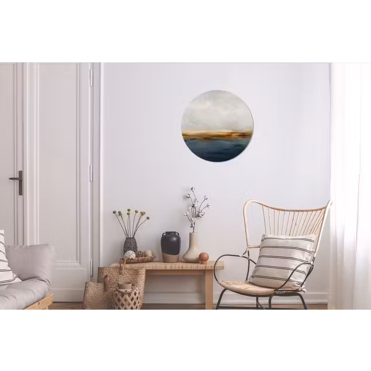 Wandcirkel - Aluminium - Abstract - Horizon - Water - Modern - Beige — 2
