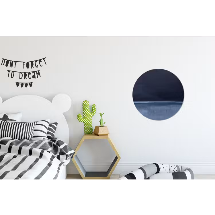 Wandcirkel - Aluminium - Abstract - Horizontale lijn - Minimalistisch - Donkerblauw - Kunst — 5