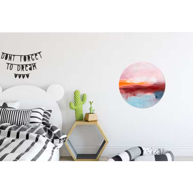 Wandcirkel - Aluminium - Abstract - Kleuren - Modern - Kunst - Roze — 5