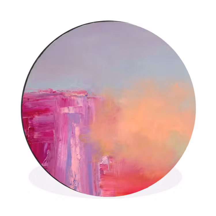 Wandcirkel - Aluminium - Abstract - Kleuren - Modern - Roze — 1