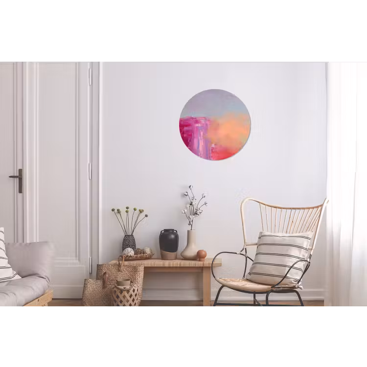 Wandcirkel - Aluminium - Abstract - Kleuren - Modern - Roze — 2