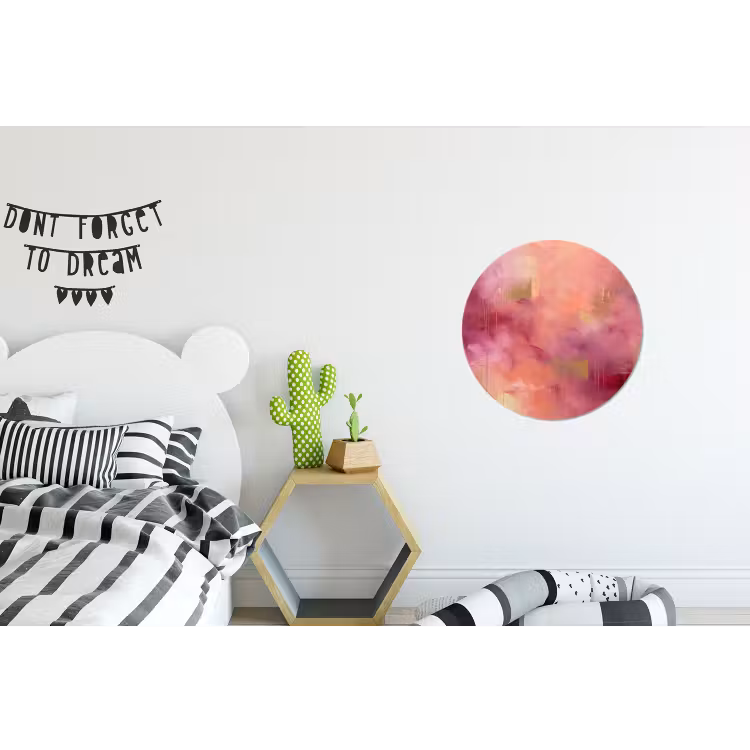 Wandcirkel - Aluminium - Abstract - Kleuren - Modern - Roze - Paars — 5