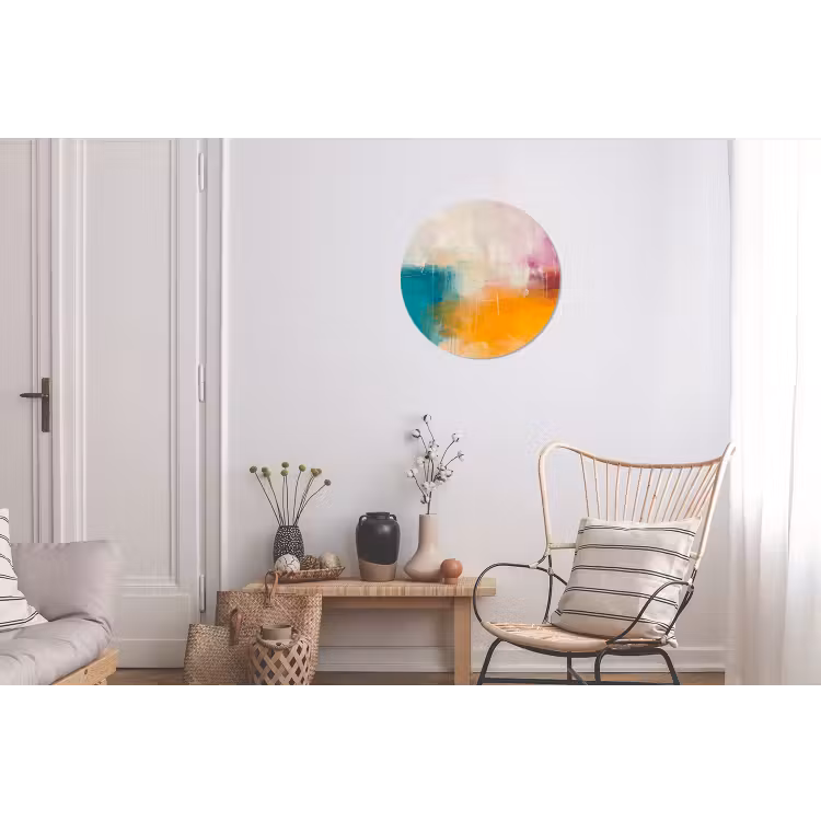 Wandcirkel - Aluminium - Abstract - Kleurrijk - Modern - Kunst - Oranje — 2