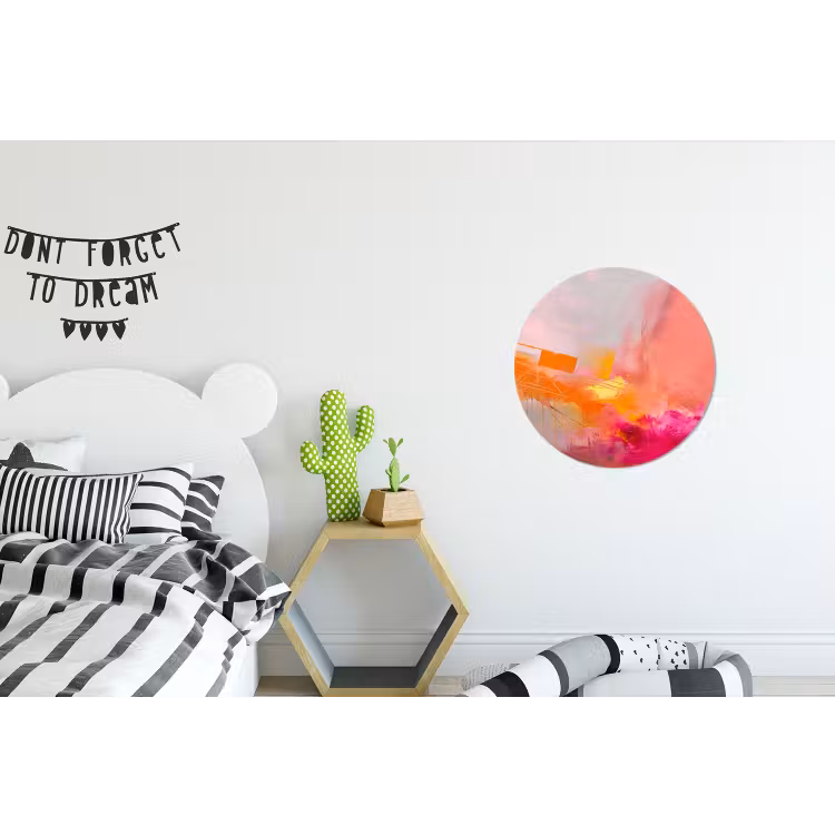 Wandcirkel - Aluminium - Abstract - Kleurrijk - Modern - Roze — 5