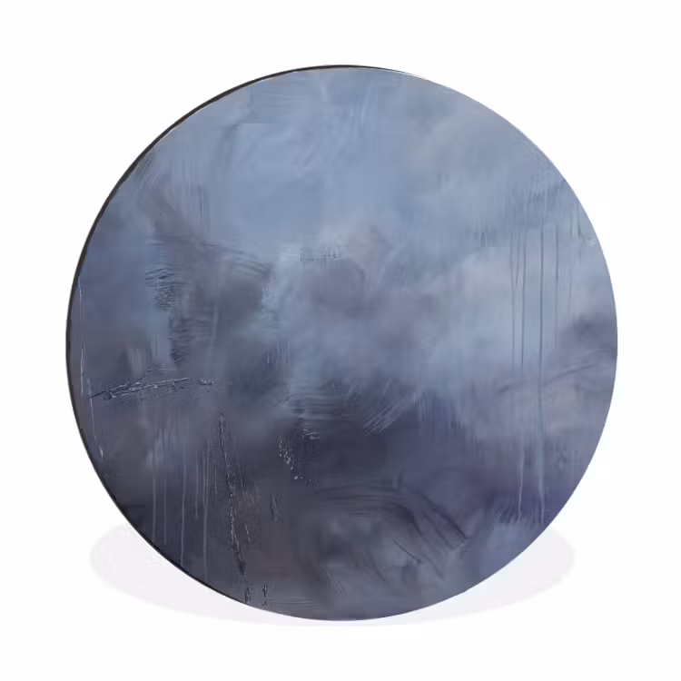 Wandcirkel - Aluminium - Abstract - Kwaststreken - Modern - Kunst - Grijs — 1