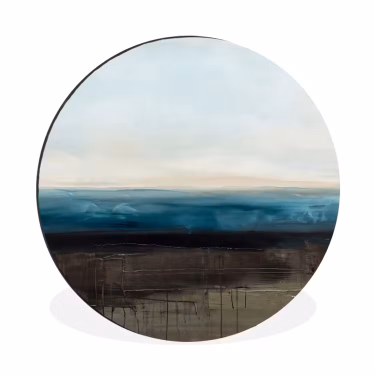 Wandcirkel - Aluminium - Abstract - Landschap - Horizon - Blauw - Modern — 1