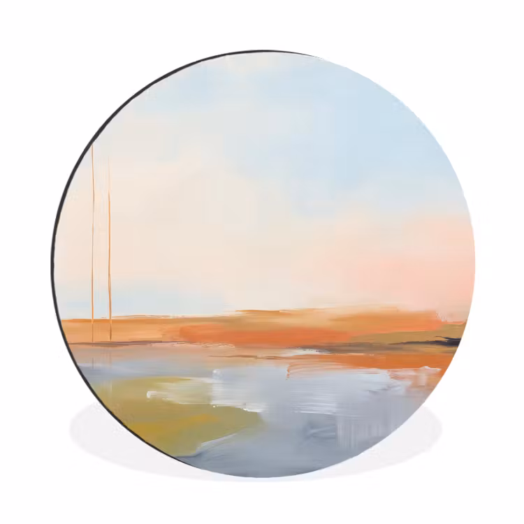 Wandcirkel - Aluminium - Abstract - Landschap - Horizon - Modern - Kleurrijk — 1