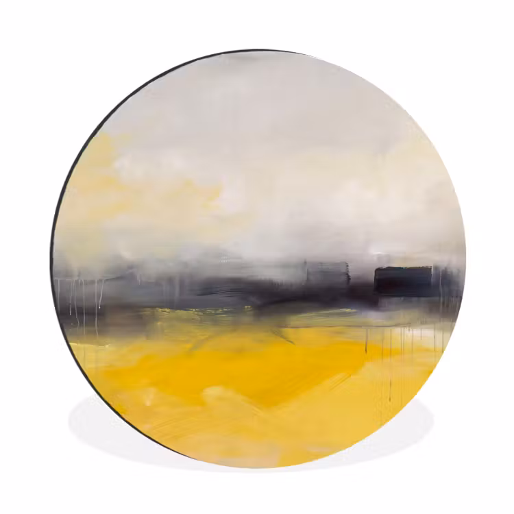 Wandcirkel - Aluminium - Abstract - Landschap - Modern - Geel — 1