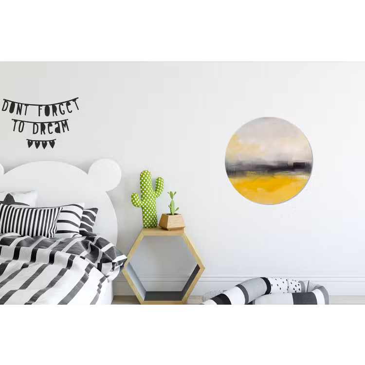 Wandcirkel - Aluminium - Abstract - Landschap - Modern - Geel — 5