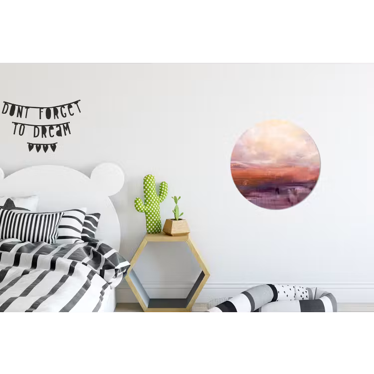 Wandcirkel - Aluminium - Abstract - Landschap - Modern - Paars - Oranje — 5
