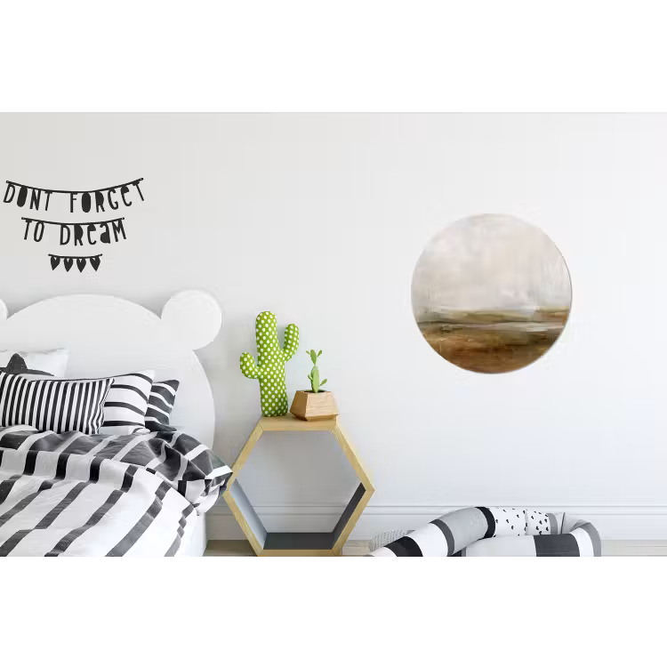 Wandcirkel - Aluminium - Abstract - Landschap - Natuur - Beige - Bruin — 5