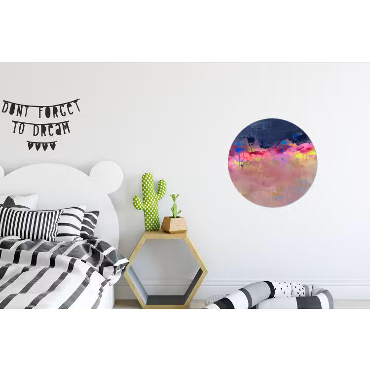 Wandcirkel - Aluminium - Abstract - Textuur - Kleuren - Modern - Roze — 5