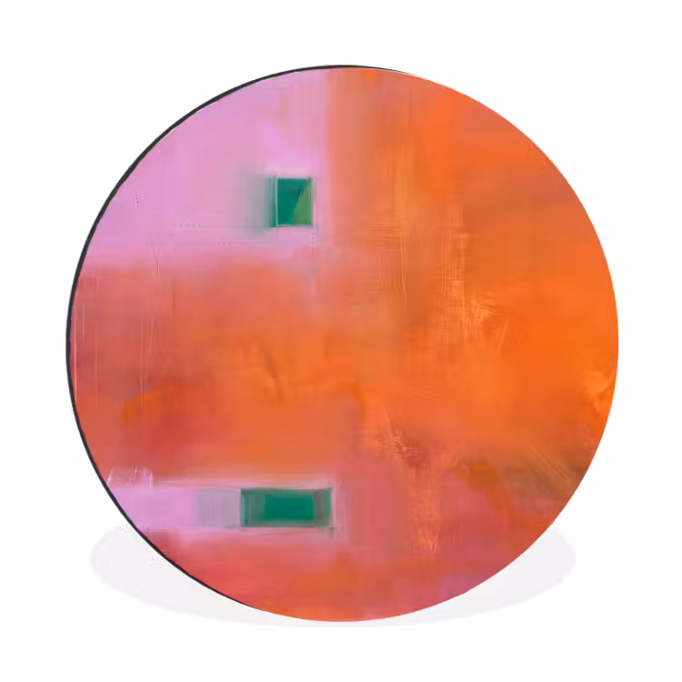 Wandcirkel - Aluminium - Abstract - Vlakken - Kunst - Modern - Oranje — 1