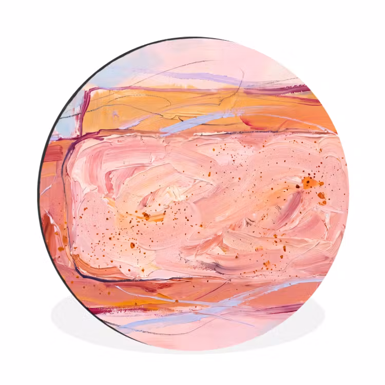 Wandcirkel - Aluminium - Abstract - Vormen - Modern - Roze — 1