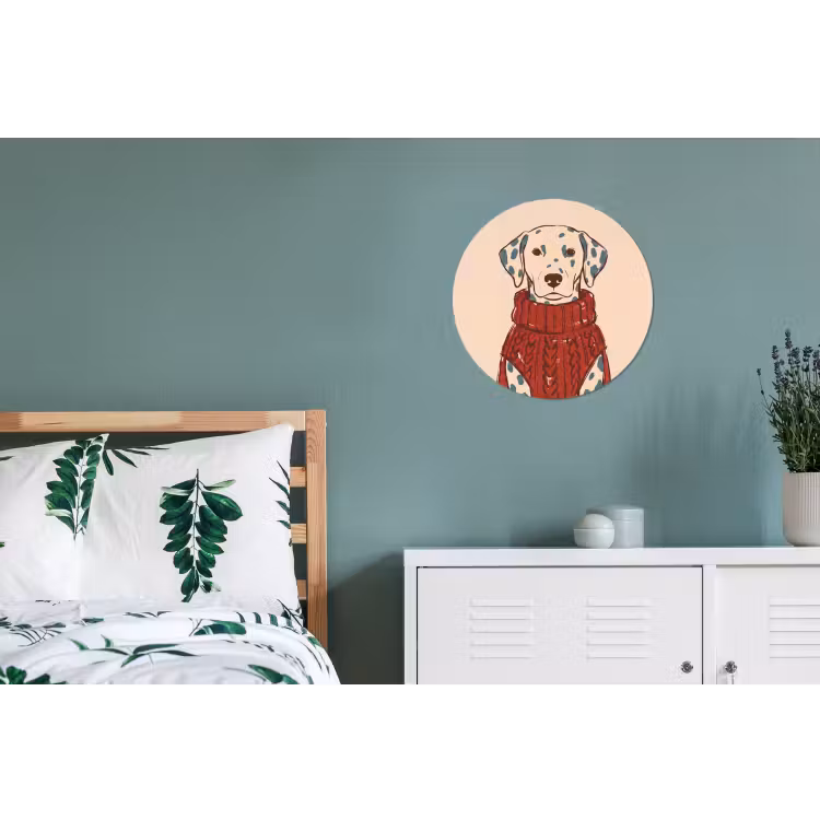 Wandcirkel - Aluminium - Hond - Trui - Winter - Dieren - Rood — 4