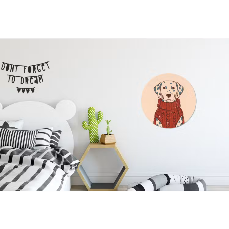 Wandcirkel - Aluminium - Hond - Trui - Winter - Dieren - Rood — 5