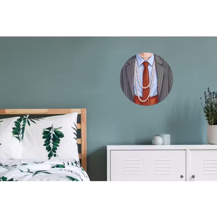 Wandcirkel - Aluminium - Kleding - Strik - Parels - Klassiek - Mode — 4