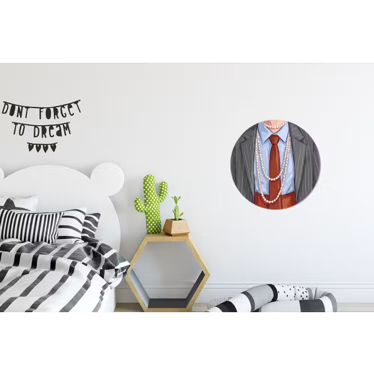 Wandcirkel - Aluminium - Kleding - Strik - Parels - Klassiek - Mode — 5