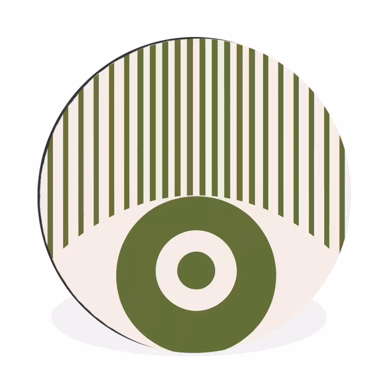 Wandcirkel - Aluminium - Abstract - Oog - Strepen - Modern - Groen — 1