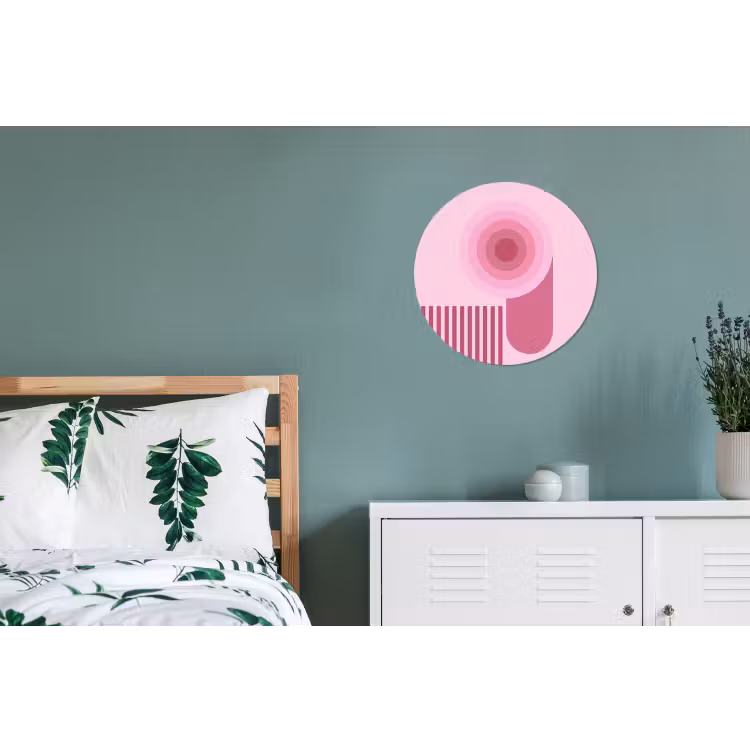 Wandcirkel - Aluminium - Abstract - Cirkels - Strepen - Modern - Roze — 4
