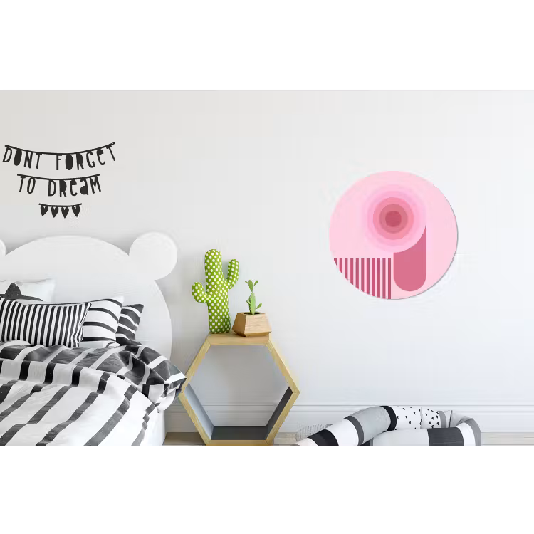 Wandcirkel - Aluminium - Abstract - Cirkels - Strepen - Modern - Roze — 5