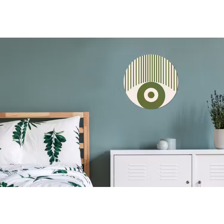 Wandcirkel - Aluminium - Abstract - Oog - Strepen - Modern - Groen — 4