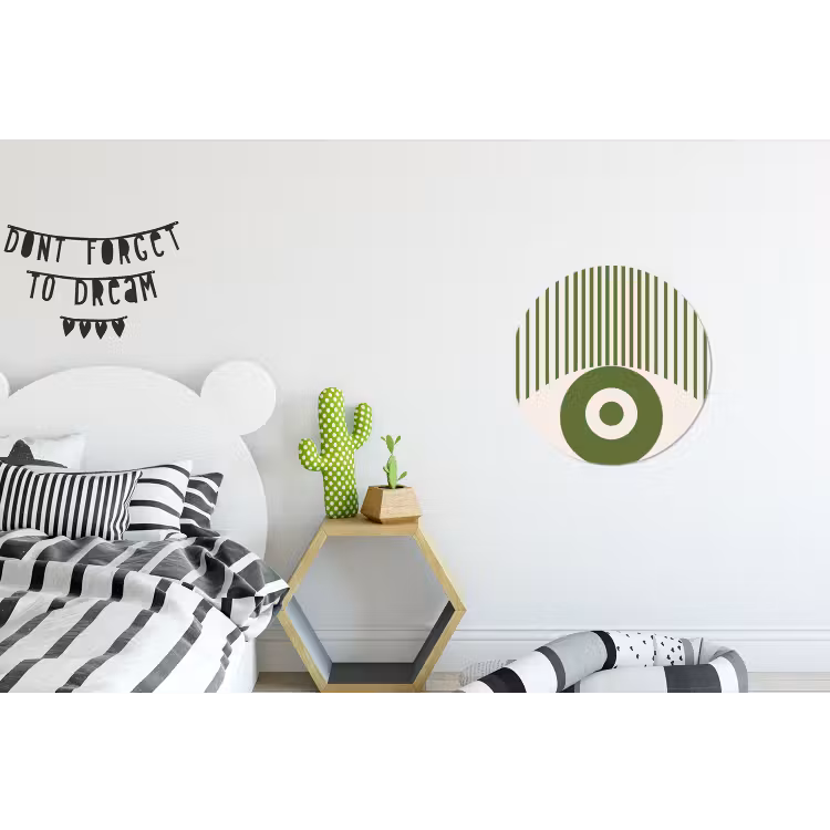 Wandcirkel - Aluminium - Abstract - Oog - Strepen - Modern - Groen — 5