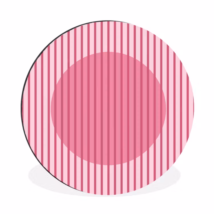 Wandcirkel - Aluminium - Abstract - Strepen - Ovaal - Roze - Modern — 1