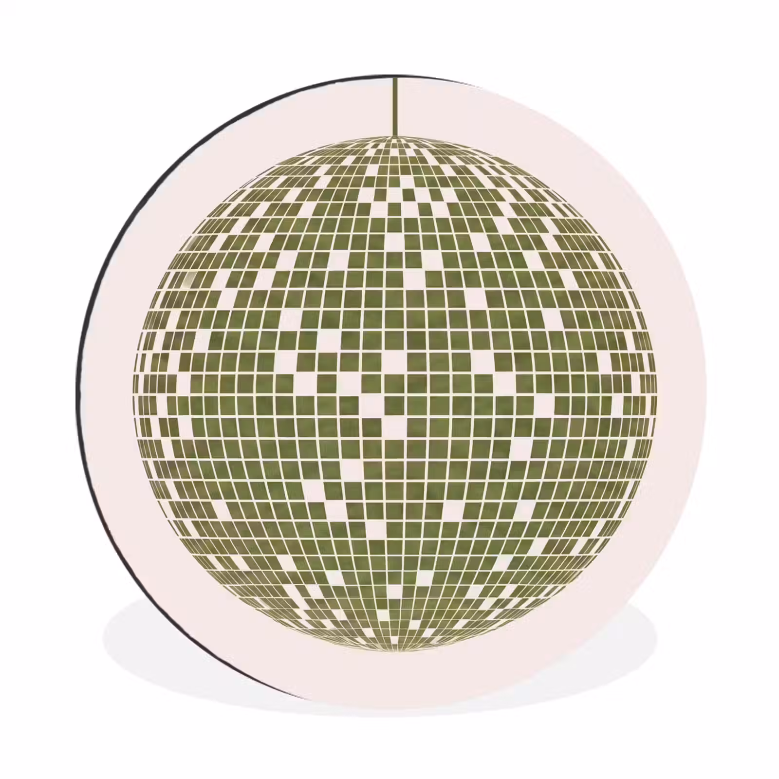 Wandcirkel - Aluminium - Disco - Bal - Groen - Abstract - Modern — 1