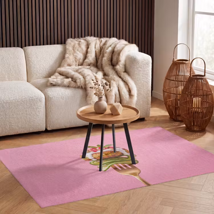 Vloerkleed - Eten - Vork - Roze — 4
