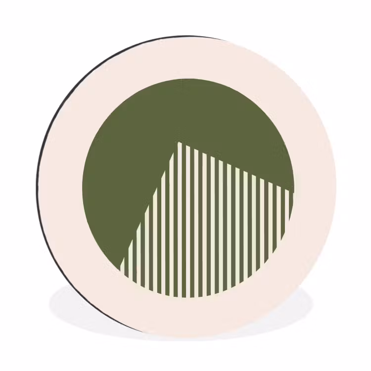 Wandcirkel - Aluminium - Cirkel - Strepen - Geometrisch - Abstract - Groen — 1