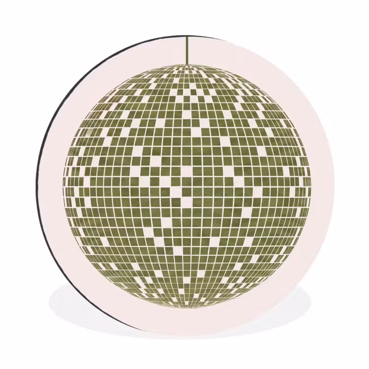Wandcirkel - Aluminium - Disco - Bal - Groen - Abstract - Modern — 1