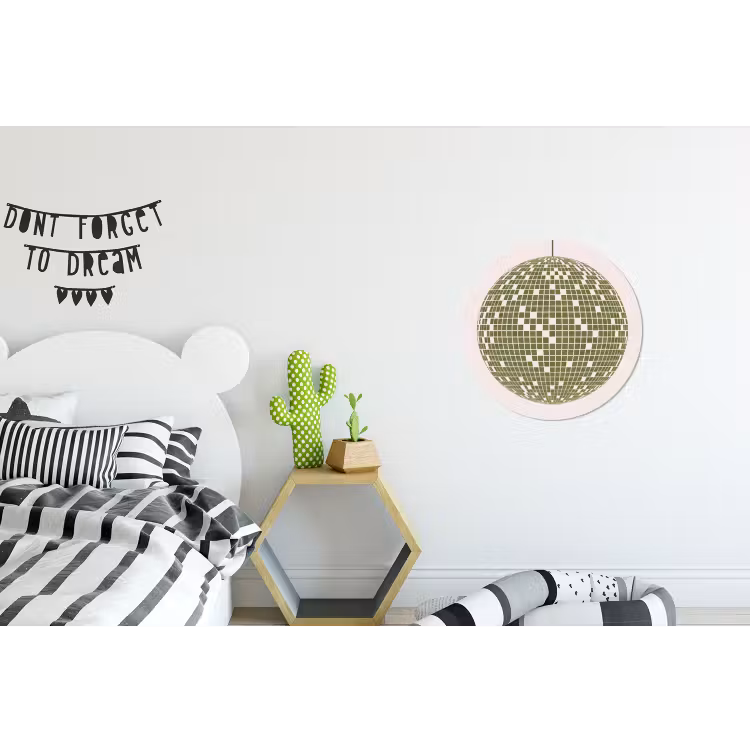 Wandcirkel - Aluminium - Disco - Bal - Groen - Abstract - Modern — 5