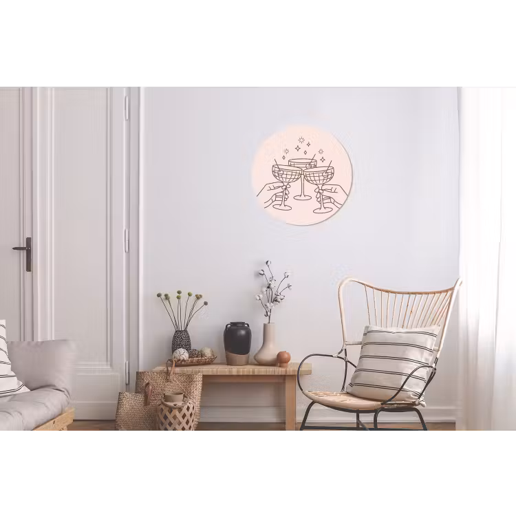 Wandcirkel - Aluminium - Drankjes - Feest - Proosten - Minimalistisch - Groen — 2