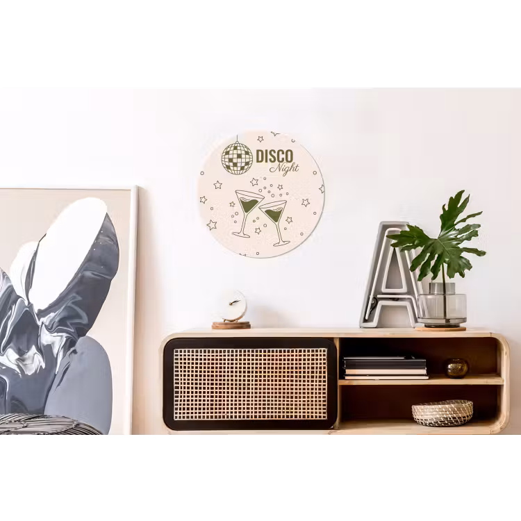 Wandcirkel - Aluminium - Feest - Disco - Drank - Illustratie - Groen — 3