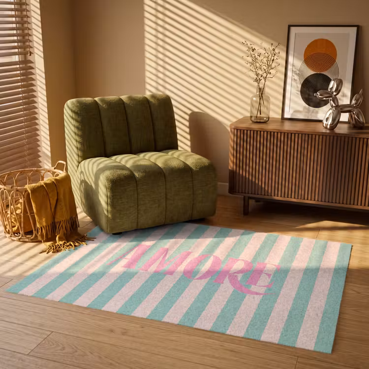 Vloerkleed - Roze - Groen - Strepen - Amore — 2