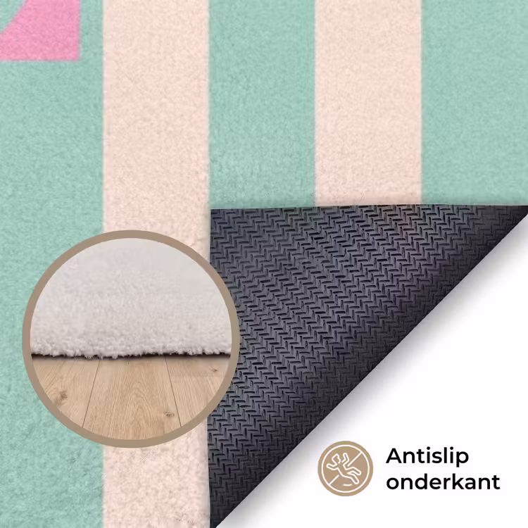 Vloerkleed - Roze - Groen - Strepen - Chill — 3