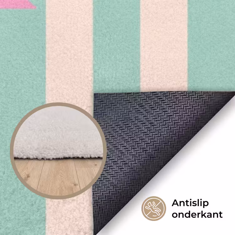 Vloerkleed - Roze - Groen - Strepen - Relax — 3