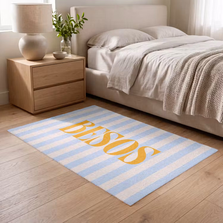Vloerkleed - Oranje - Blauw - Strepen - Besos — 5
