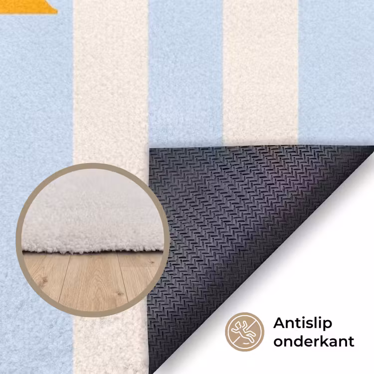 Vloerkleed - Oranje - Blauw - Strepen - Relax — 3