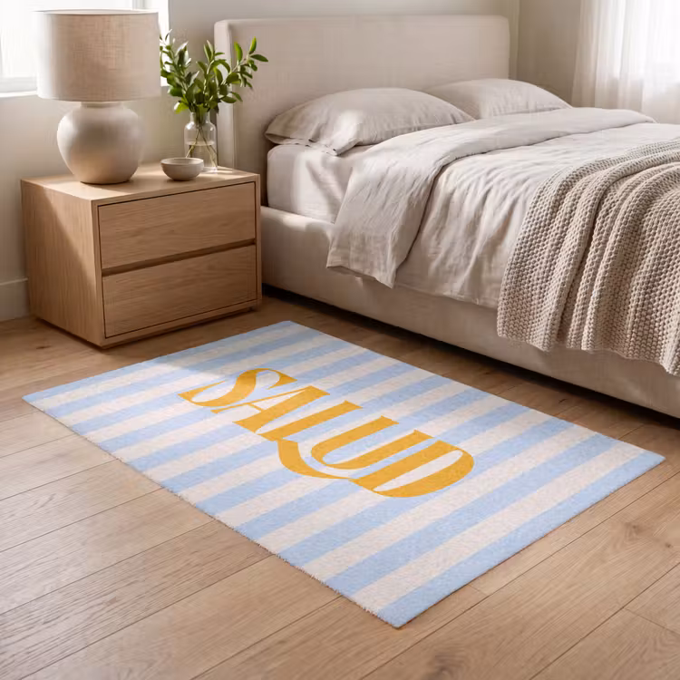 Vloerkleed - Oranje - Blauw - Strepen - Salud — 5