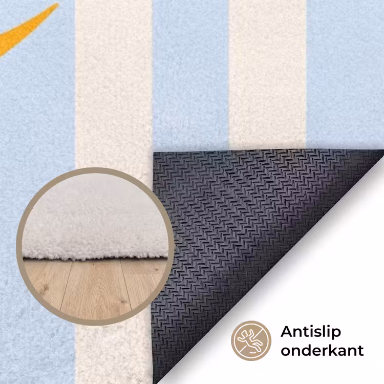 Vloerkleed - Oranje - Blauw - Strepen - Smile — 3