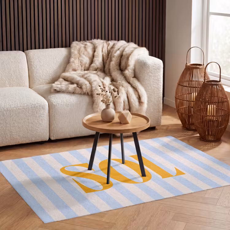 Vloerkleed - Oranje - Blauw - Strepen - Sol — 4
