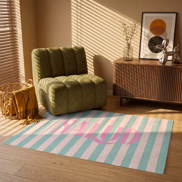 Vloerkleed - Roze - Groen - Strepen - Salud — 2